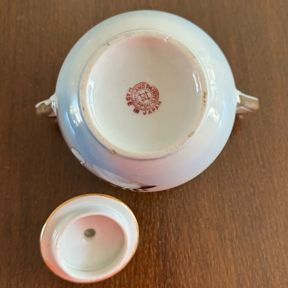 Vintage Lusterware Swan 3Pc Tea Set 1940’s 1950’s
